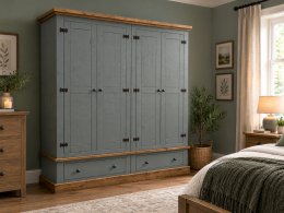 Painted 4 Door 2 Drawer Wardrobe 
