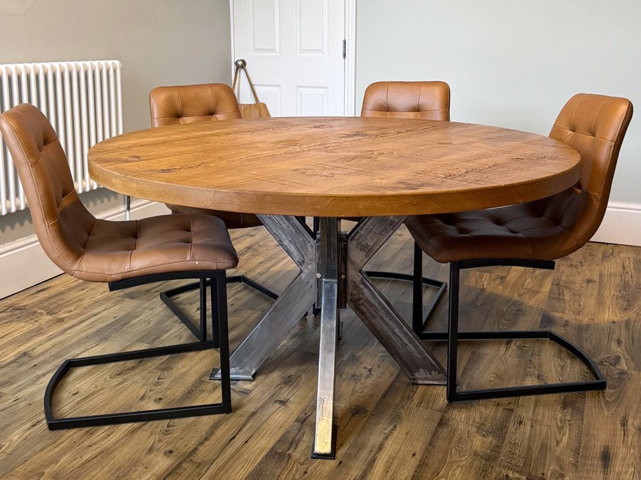 Solid Wood Round Chunky Dining Table | Durable & Stylish Dining Solutions